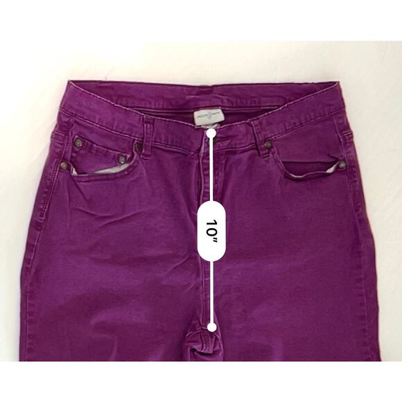 Jaclyn Smith Mid Rise Tapered Legs Purple Jeans 14 Colored Ankle Casual 90s - Picture 4 of 11